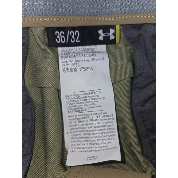 Under Armour Mens Slim Fit Khaki Golf Pants 36x32 Nylon Blend Stretch - Picture 4 of 9